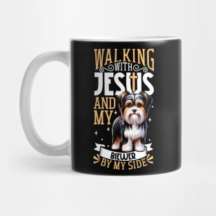 Jesus and dog - Biewer Terrier Mug